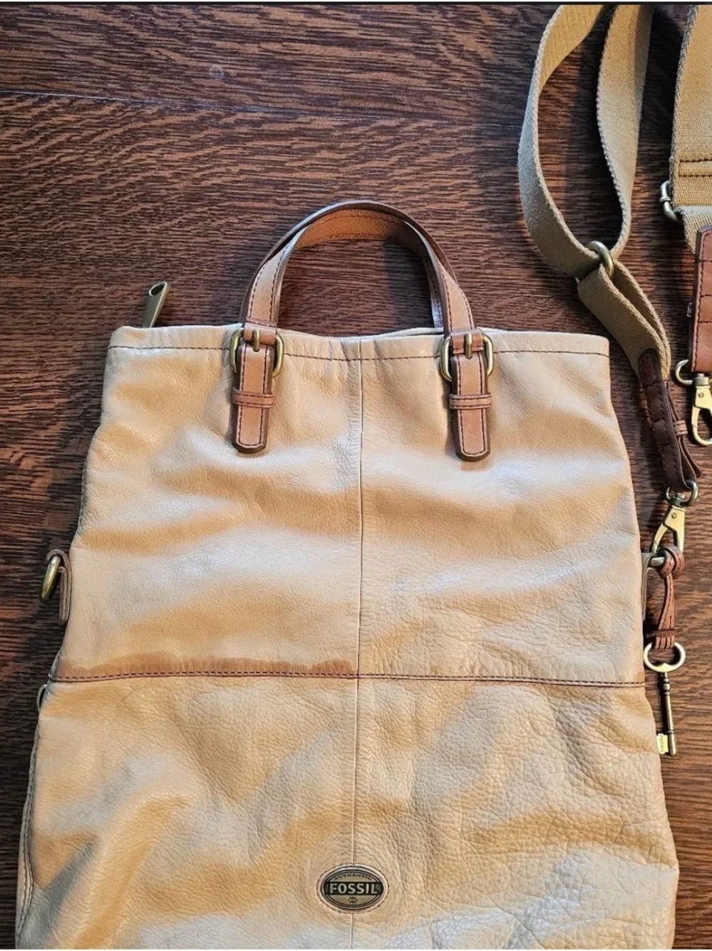 FOSSIL Leather Portfolio Side-Bag - timeless piece